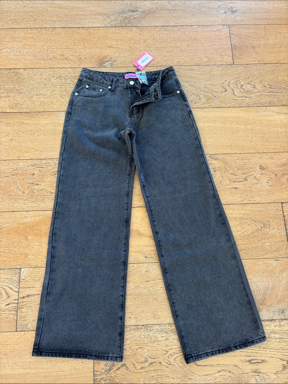 Edikted Black Wash Low Rise Jeans